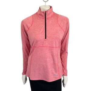 THE NORTH FACE Zip Neck Long Sleeve Pullover Base Layer in Coral Space Dye SZ M